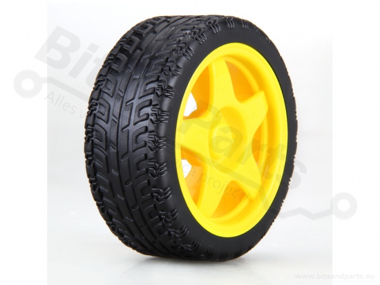 Wheel for smart car / robot - 68mm yellow